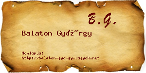 Balaton György névjegykártya