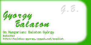 gyorgy balaton business card